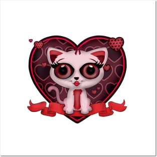 Valentine Kitten Posters and Art